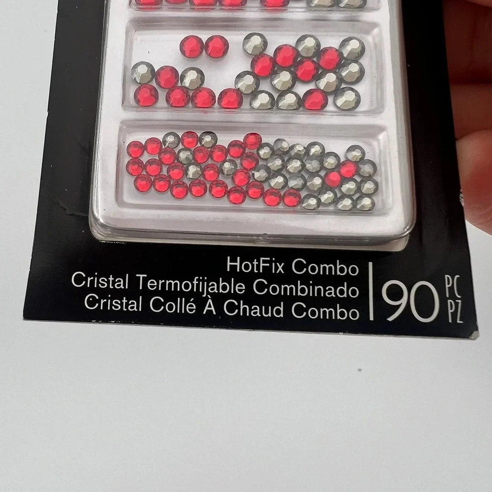 EK Success HotFix Red Gray‎ Crystal Mix 90pc Made w/ Swarovski Elements